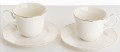 Filiżanka filiżanki porcelana biało złote kpl. 2 szt z podstawką  220 ml 185562