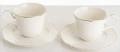 Filiżanka filiżanki porcelana biało złote kpl. 2 szt z podstawką  220 ml 185562
