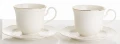 Filiżanka filiżanki porcelana biało złote kpl. 2 szt z podstawką  220 ml 185562