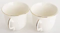 Filiżanka filiżanki porcelana biało złote kpl. 2 szt z podstawką  220 ml 185562