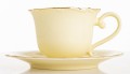 Filiżanka z porcelany beżowo złota  z podstawką 90ml 185574