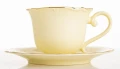 Filiżanka z porcelany beżowo złota  z podstawką 90ml 185574