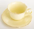 Filiżanka z porcelany beżowo złota  z podstawką 90ml 185574
