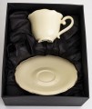Filiżanka z porcelany beżowo złota  z podstawką 90ml 185574