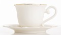 Filiżanka z porcelany biało złota  z podstawką 90 ml 185570
