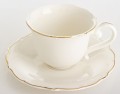 Filiżanka z porcelany biało złota  z podstawką 90 ml 185570