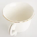 Filiżanka z porcelany biało złota  z podstawką 90 ml 185570