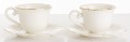 Filiżanka filiżanki porcelana biało złote kpl. 2 szt z podstawką  90 ml 185572