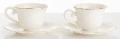 Filiżanka filiżanki porcelana biało złote kpl. 2 szt z podstawką  90 ml 185572