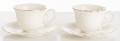 Filiżanka filiżanki porcelana biało złote kpl. 2 szt z podstawką  90 ml 185572