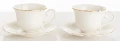 Filiżanka filiżanki porcelana biało złote kpl. 2 szt z podstawką  90 ml 185572
