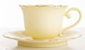 Filiżanka z porcelany beżowo złota  z podstawką 220 ml 185574