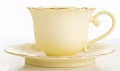 Filiżanka z porcelany beżowo złota  z podstawką 220 ml 185574