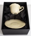 Filiżanka z porcelany beżowo złota  z podstawką 220 ml 185574