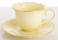 Filiżanka z porcelany beżowo złota  z podstawką 220 ml 185574