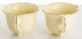 Filiżanka filiżanki porcelana beżowo złote kpl. 2 szt z podstawką  220 m 185576