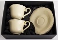 Filiżanka filiżanki porcelana beżowo złote kpl. 2 szt z podstawką  220 m 185576