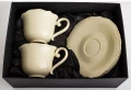 Filiżanka filiżanki porcelana beżowo złote kpl. 2 szt z podstawką  220 m 185576