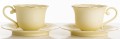 Filiżanka filiżanki porcelana beżowo złote kpl. 2 szt z podstawką  220 m 185576