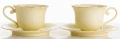 Filiżanka filiżanki porcelana beżowo złote kpl. 2 szt z podstawką  220 m 185576