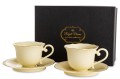 Filiżanka filiżanki porcelana beżowo złote kpl. 2 szt z podstawką  220 m 185576
