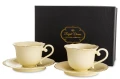Filiżanka filiżanki porcelana beżowo złote kpl. 2 szt z podstawką  220 m 185576
