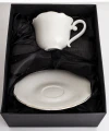 Filiżanka z porcelany biało złota  z podstawką 220 ml 185578