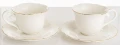 Filiżanka filiżanki porcelana biało złote kpl. 2 szt z podstawką  220 ml 185581