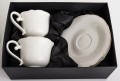Filiżanka filiżanki porcelana biało złote kpl. 2 szt z podstawką  220 ml 185581