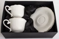 Filiżanka filiżanki porcelana biało złote kpl. 2 szt z podstawką  220 ml 185581