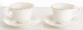 Filiżanka filiżanki porcelana biało złote kpl. 2 szt z podstawką  220 ml 185581
