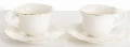 Filiżanka filiżanki porcelana biało złote kpl. 2 szt z podstawką  220 ml 185581