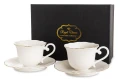 Filiżanka filiżanki porcelana biało złote kpl. 2 szt z podstawką  220 ml 185581