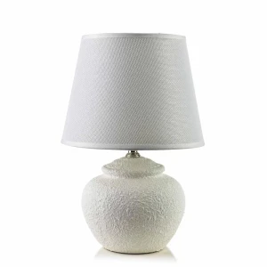 Lampa ceramiczna lampka nocna stołowa biała LETI 29x16cm HTLA7891