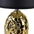 Lampa ceramiczna lampka nocna stołowa złoto-czarna LETI 31,5x16cm HTLA7921