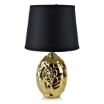 Lampa ceramiczna lampka nocna stołowa złoto-czarna LETI 31,5x16cm HTLA7921 