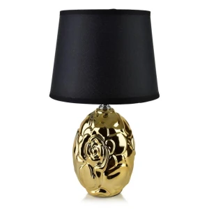 Lampa ceramiczna lampka nocna stołowa złoto-czarna LETI 31,5x16cm HTLA7921 