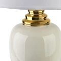 Lampa ceramiczna lampka nocna stołowa beżowo-biała LETI 51cm HTLA8041
