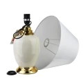 Lampa ceramiczna lampka nocna stołowa beżowo-biała LETI 51cm HTLA8041