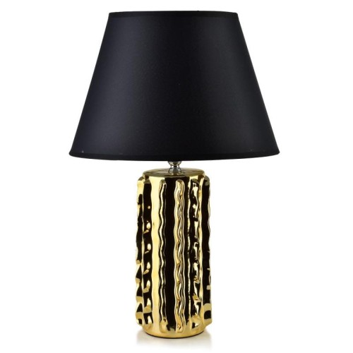 Lampa ceramiczna lampka nocna stołowa złoto-czarna LETI 45x30cm HTLA8089
