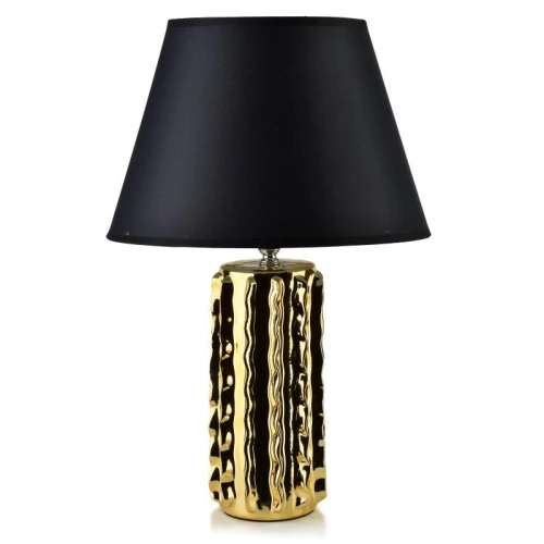Lampa ceramiczna lampka nocna stołowa złoto-czarna LETI 45x30cm HTLA8089