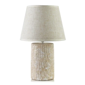 Lampa ceramiczna lampka nocna stołowa kremowa LETI 36cm HTLA8126