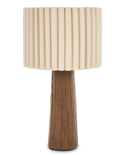 Lampa lampka nocna stołowa brązowo - beżowa 45x25x25 185489