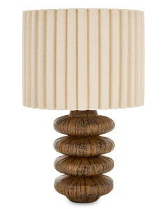 Lampa lampka nocna stołowa brązowo - beżowa 43,5x27x27 185485