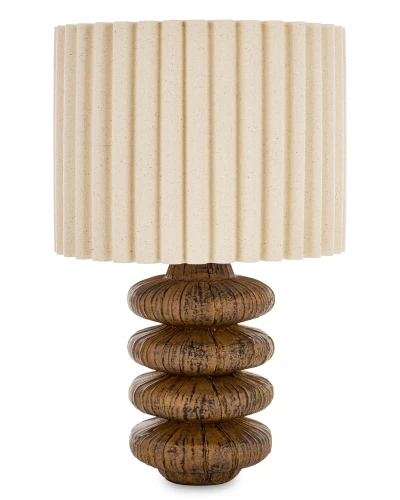 Lampa lampka nocna stołowa brązowo - beżowa 43,5x27x27 185485
