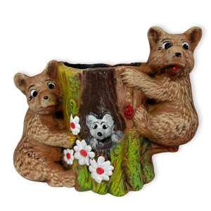 Osłonka pień z misiami doniczka ceramiczna do domu lub ogrodu 25x31x18