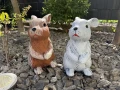 Figurka ogrodowa zając królik ceramiczny BRĄZ lub SZARY 29,5x22x16 polskiej produkcji