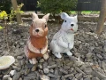 Figurka ogrodowa zając królik ceramiczny BRĄZ lub SZARY 29,5x22x16 polskiej produkcji