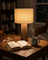Lampa lampka nocna stołowa brązowo - beżowa 45x25x25 185489