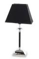 Lampka czarno srebrna glamour lampka nocna 48x14x23 143503